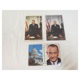 3 Vintage Lyndon B. Johnson Post Cards