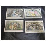4 Vintage Library of Congress Murel Post Cards