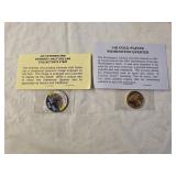 Kennedy Half Dollar, 24K GP Washington Quarter