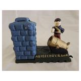 Artillery Bank Cast Iron Mechanical Coin Bank