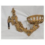 Vintage Painted Cast Iron Oil Lamp Bracket