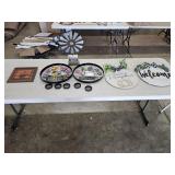 Metal & Wood Wall Art, Vintage Coasters,  Decor