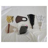 Gucci and Other Face Masks, 2 Folding Hand Fans