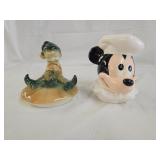 Peter Pumpkin Eater & Mickey Mouse Cookie Jar Lids