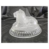 Atterbury 1889 Frosted Lion Candy Dish Lid