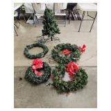 Prelit Christmas Tree and Wreaths