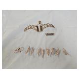 5 Prs of Rose Gold Tone Earrings, Watch Band