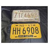 2 Vintage Automobile License Plates