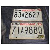 2 Vintage Automobile License Plates