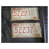 2 Vintage Automobile Farm License Plates