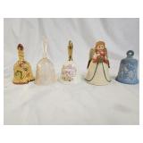 5 Porcelain and Glass Bells