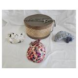 3 Vintage Hats and Hat Box
