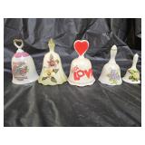 5 Porcelain Bells