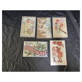 5 Vintage Valentines Day Post Cards