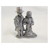Michael Ricker Signed Pewter Boy & Girl Sculpture