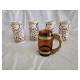 Siestaware Amber Mug, 4 Ceramic Beer Steins