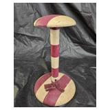 Vintage Wood Fabric Covered Hat Stand