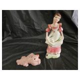 Vintage Dumbo Wall Plaque, Lady Figurine