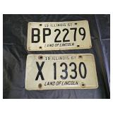 2 Vintage Automobile License Plates