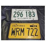 2 Vintage Automobile License Plates