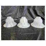 3 Blue and White Swirl Glass Pendant Light Shades