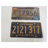 2 Vintage Automobile License Plates