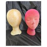 2 Styrofoam Mannequin Heads