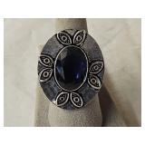 German Silver Amethyst Ring