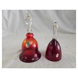 Pilgrim and Enesco Ruby Red Glass Bells