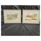 2 William McK. Spierer Watercolor Litho Prints