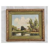 Vintage Krinitz Signed Landscape on Oil on Board