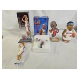 2 NBA Promo Bobbleheads, 1 Coin Bank, 1 Figure