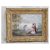 Signed Victorian Oil on Canvas with Gilded Frame