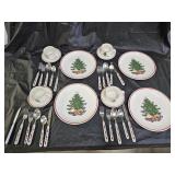 32pc Cuthbertson American Christmas Tree Dishes
