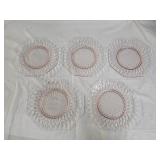 5 Jeannette Pink Depression Plates