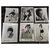 6 Autographed Actor/Musician B&W Photos