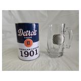 Detroit Tigers Coin Bank, Masonic Glass Beer Mug