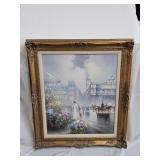 Ron Burenson Paris City Scene Oil on Canvas