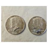 2 1964 BU Silver Kennedy Half Dollars