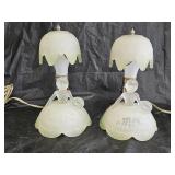 2 L.E. Smith Glass "Southern Belle" Boudoir Lamps