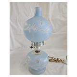 Vintage Frosted Blue GWTW Parlor Lamp