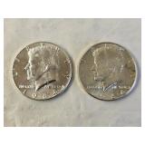 2 1964 BU Silver Kennedy Half Dollars