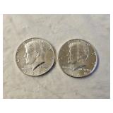 2 1964 BU Silver Kennedy Half Dollars