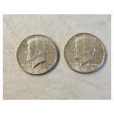 2 1964 BU Silver Kennedy Half Dollars