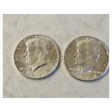 2 1964 BU Silver Kennedy Half Dollars