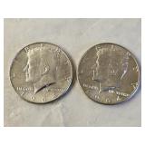 2 1964 BU Silver Kennedy Half Dollars