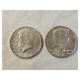 2 1964 BU Silver Kennedy Half Dollars