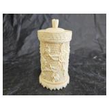 Vintage Agiftcorp Cocktail Forks and Carved Jar