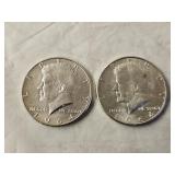 2 1964 BU Silver Kennedy Half Dollars