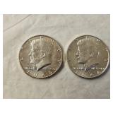 2 1964 BU Silver Kennedy Half Dollars